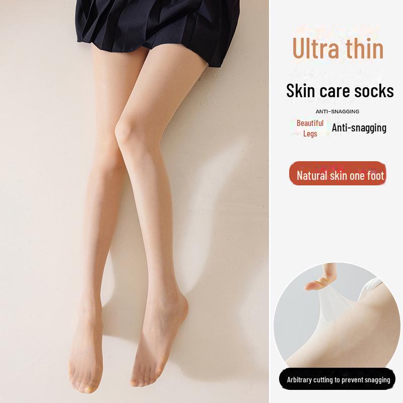 Женские прочные прозрачные колготки большого размера с открытым носком и защитой от зацепов — летний стиль, без заниженной резинки, телесного цвета.