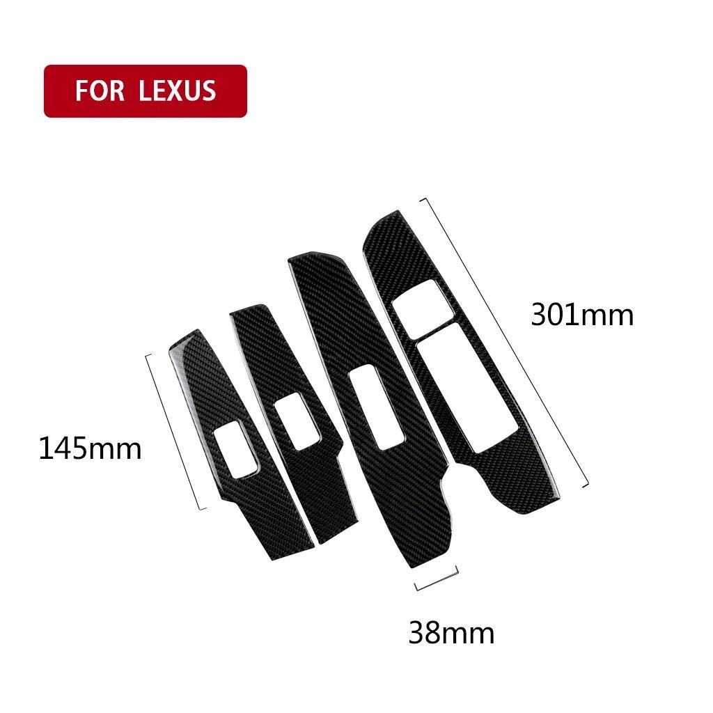 4pcs Car Window Lift Panel Decoration Cover Trim Sticker Decal Carbon Fiber for Lexus IS250 2013- Car Interior Accessories