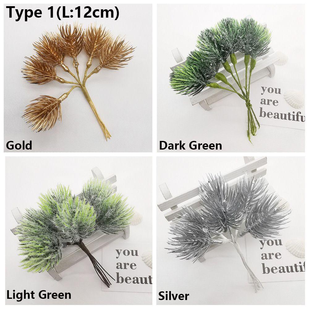 6PCS/Bundle DIY Home Decor Xmas Ornament Simulation Plants Faux Grass Pine Artificial Flowers