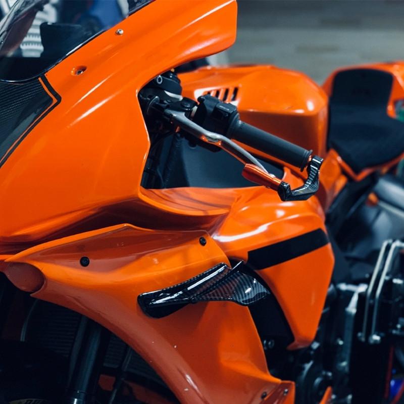 1 компл.. Мотоциклетное крылышко из углеродного волокна, боковой спойлер, воздушный дефлектор, комплект крыльев, универсальный передний обтекатель для мотоцикла, аэродинамический