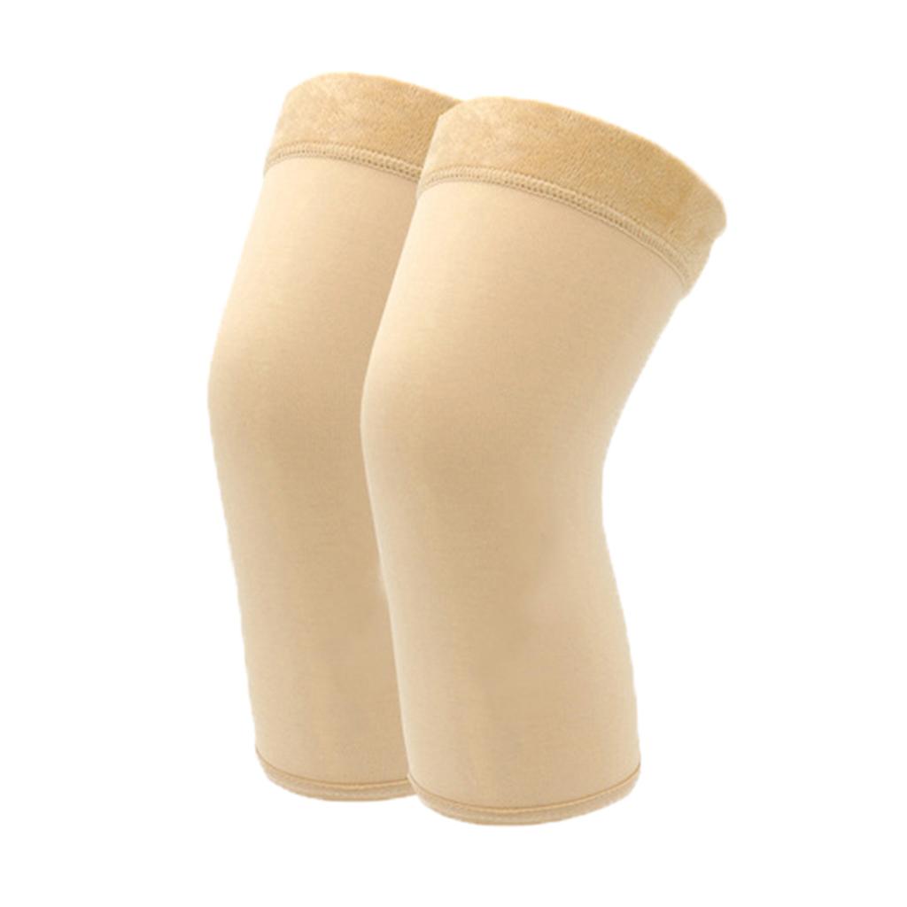 Pair of Knee Warmers Thermal Elastic Non-Slip Braces Protector Knee Pad Compression Sleeve for Women