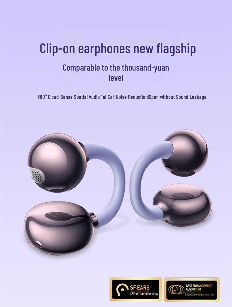 Premium GTS26 Wireless Ear-Clip Bluetooth Earphones for Huawei & Sony with High-Fidelity Noise Canceling