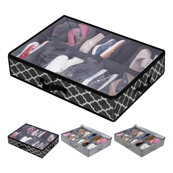 Органайзер для хранения обуви. Полезный пылезащитный толстый органайзер для обуви. Складной органайзер для обуви под кроватью. Чехол для хранения обуви.