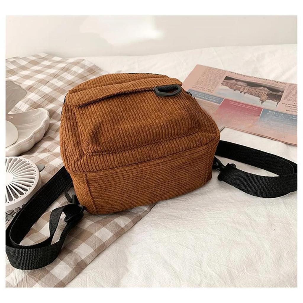 Модный женский мини-рюкзак, модный однотонный вельветовый маленький простой повседневный дорожный рюкзак, женский школьный рюкзак