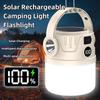 Long Endurance Camping Light Solar Powered Supports Type-C Charging Digital Display Outdoor Tent Light Emergency Light Hook