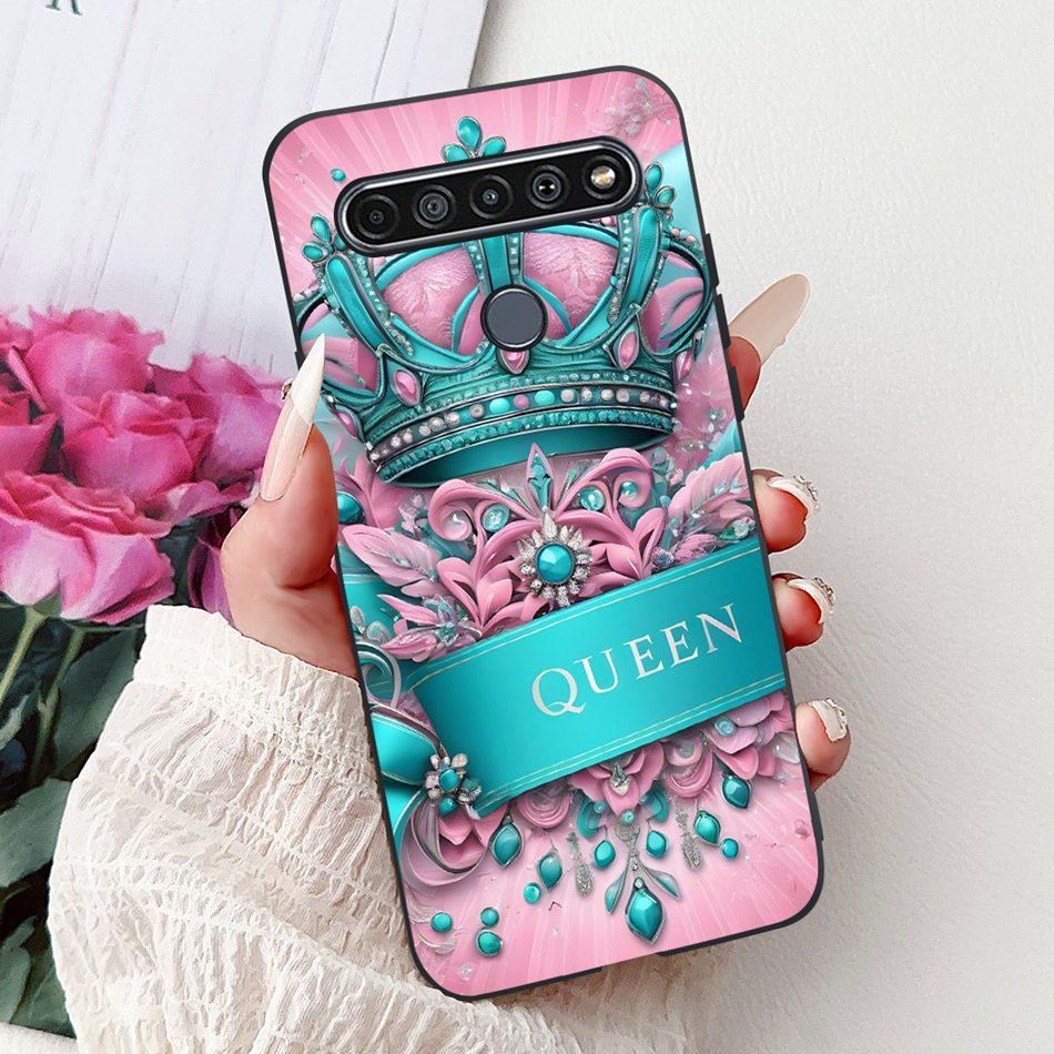 Для LG K41S K51S 2020 Элегантный Чехол для Телефона с Цветочным Котом, Для LG K41S K51S LM-K410 LM-K510 Черный Силиконовый Мягкий Чехол