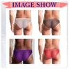 La Transparent Sexy Underwear Micro Mesh Pants Lingerie Elephant Briefs [Heureux Joie] Men's See-Through Men's (XL, PURPLE)
