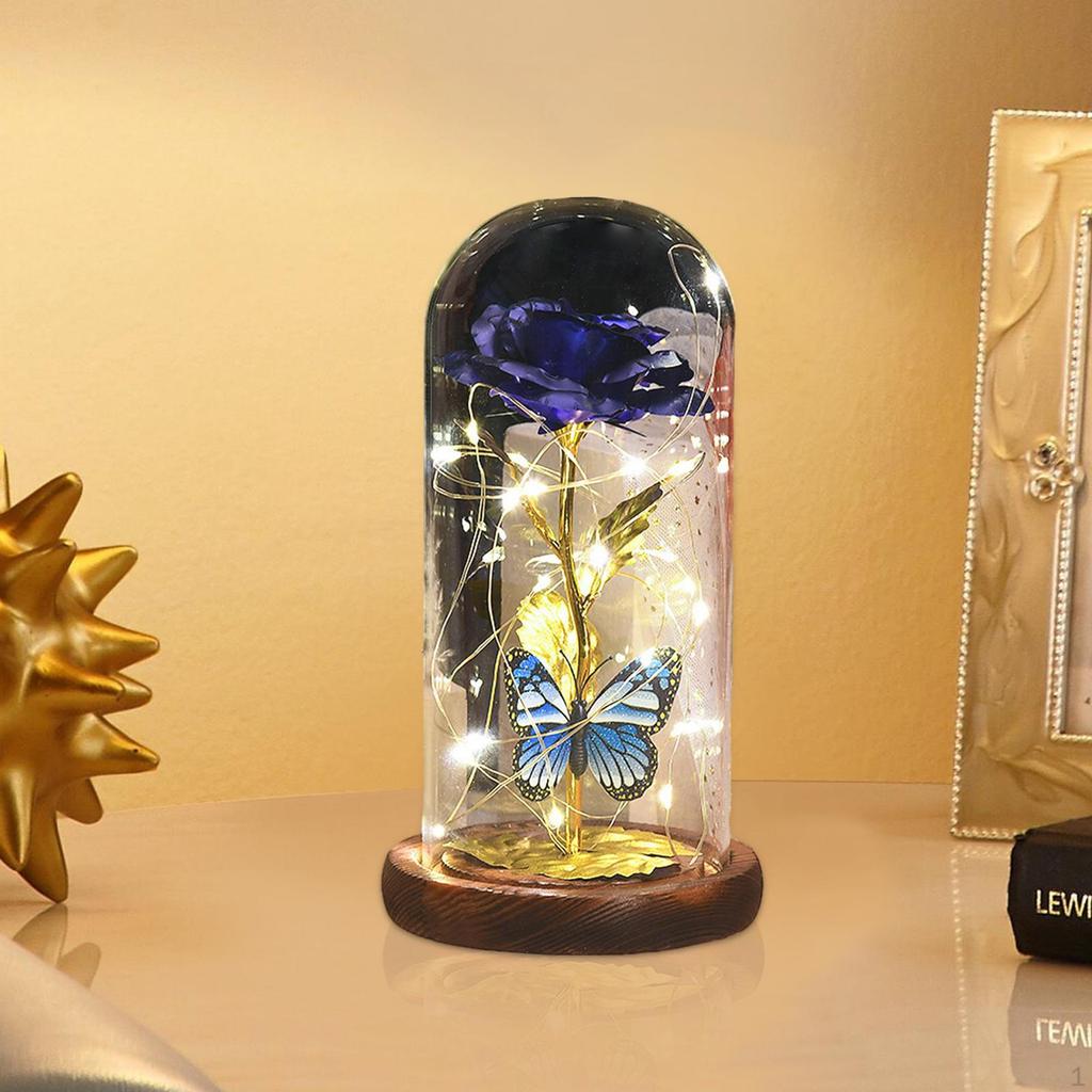 Хрустальный подарок в виде розы, украшение стола, ночник, подарки на день рождения, подарки для женщин