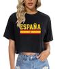 2024 European Cup ESPANA Letter Graphic Crop T-shirt Women Summer Fashion Haraj