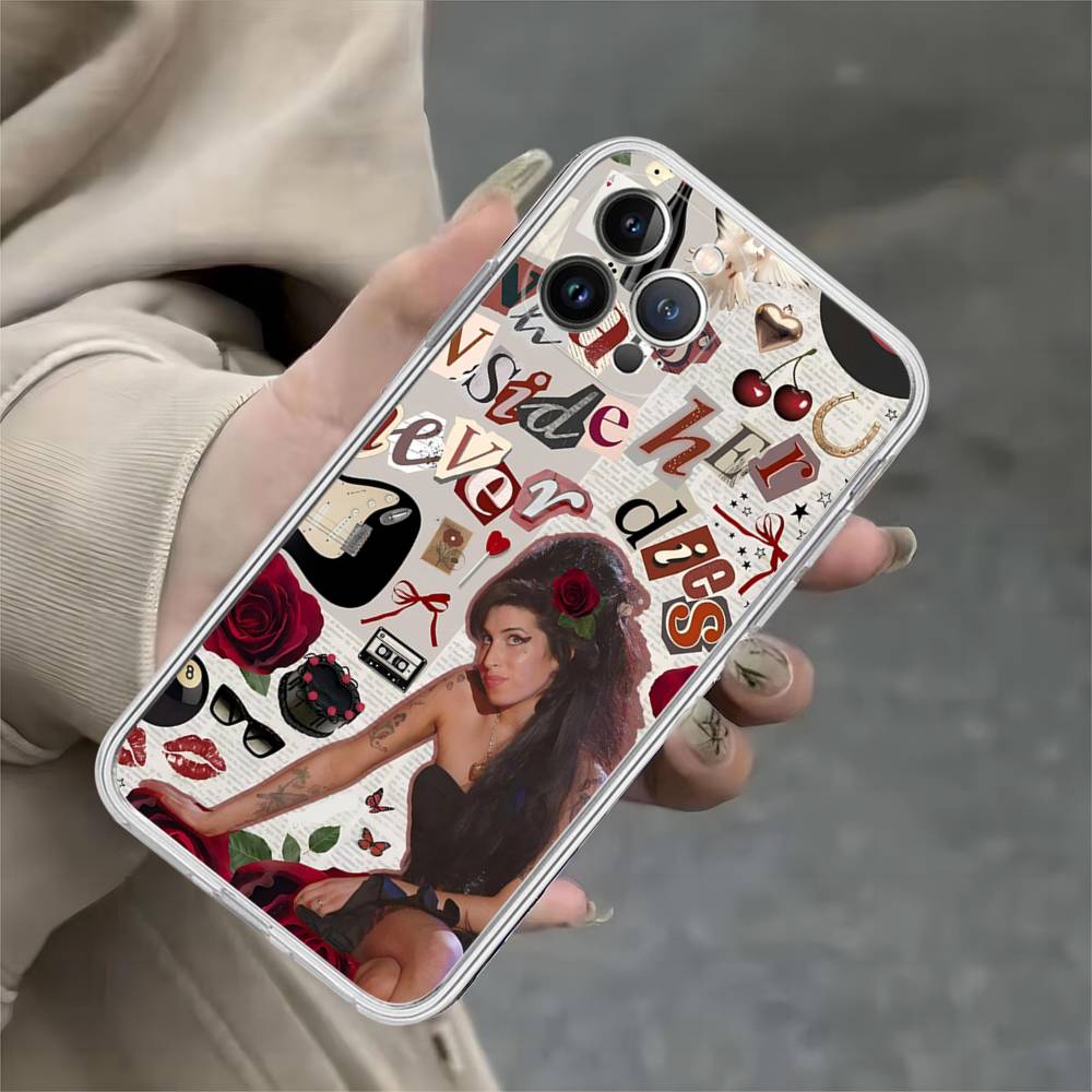 Красивая Женщина A-Amy W-Winehouse Прозрачный Чехол Для Телефона Для IPhone 16 15 14 13 12 11 Pro Max Plus Мягкий Чехол