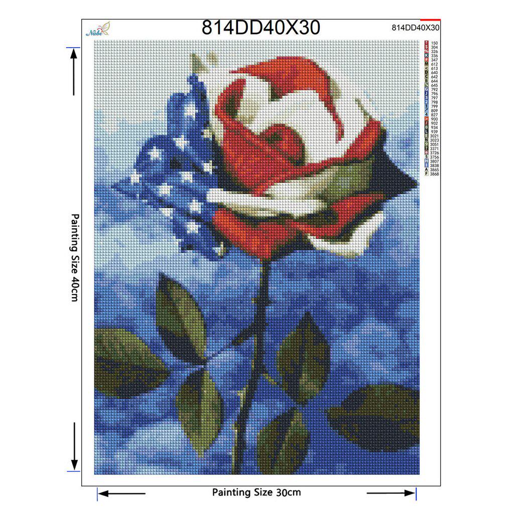 5D DIY Алмазная картина Цветы Домашний декор Национальный флаг Горный хрусталь Полный круглый Алмазная вышивка