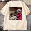 Funny Housewife Cat Tshirt Vintage Ccotton Short Sleeve Gen Z Joke T Shirt Stupid Brainrot Cat Lover Tee Funny Kitty Tshirt