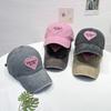 Love Heart Embroidery Snapback Hat Washed Cotton Couple Sun Hats Fashion Women Baseball Cap