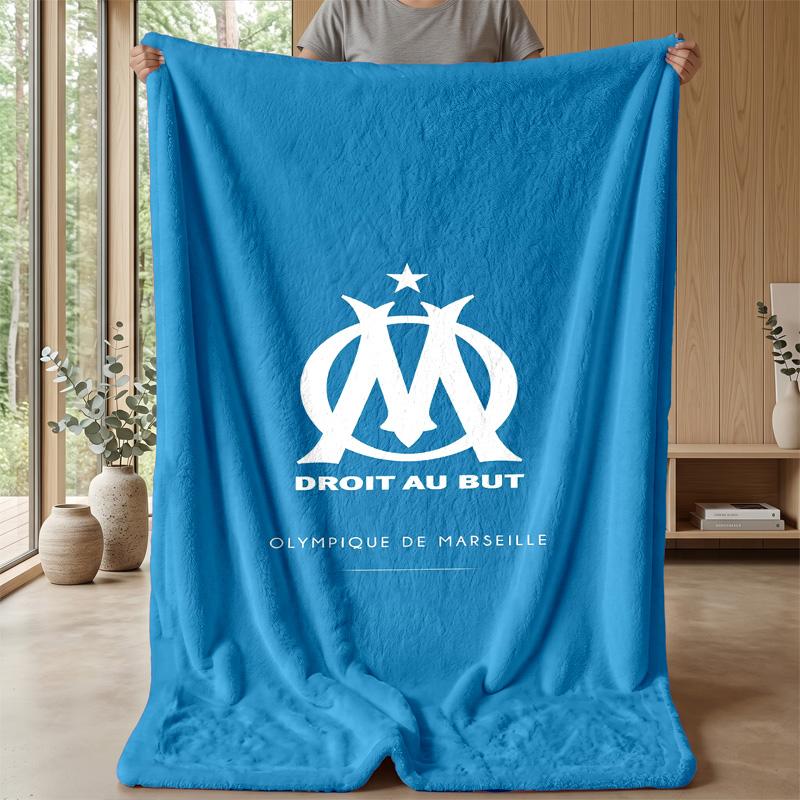 Olympique Marseille Theme blanket Soft Flannel Fleece Blanket Warm Lightweight Throw Blanket for Home Sofa Bed