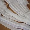 High-Quality Pure Cotton Embroidered Lace Trim with Small White Flower Design for Clothing Decoration