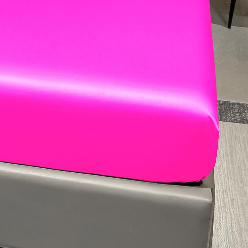 1 Простыня на резинке однотонная сатиновая, простая современная, цвет розово-красный, покрывало из ледяного шелка для спальни, постельные принадлежности (Исключая наволочки)