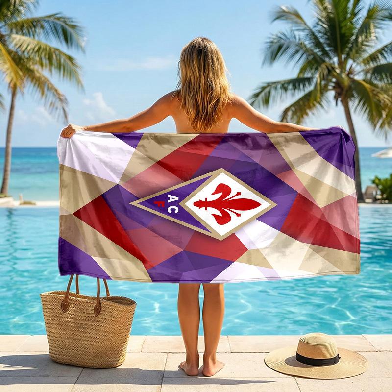 Полотенце для пляжа Fiorentina FC, быстросохнущее, из микрофибры, впитывающее, портативное, для путешествий, для плавания