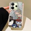 Роскошные чехлы для телефонов с черной кошкой и цветами Чехол для телефона Xiaomi Redmi 14C 13C 14T A5 A4 A3 Note 14 13 Pro Оболочка Силиконовая задняя крышка