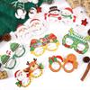 Runtow 12pcs Paper Funny Photo Props Glasses 2025 Merry Christmas Decor for Home Xmas Gifts New Year 2026 Santa Claus Navidad