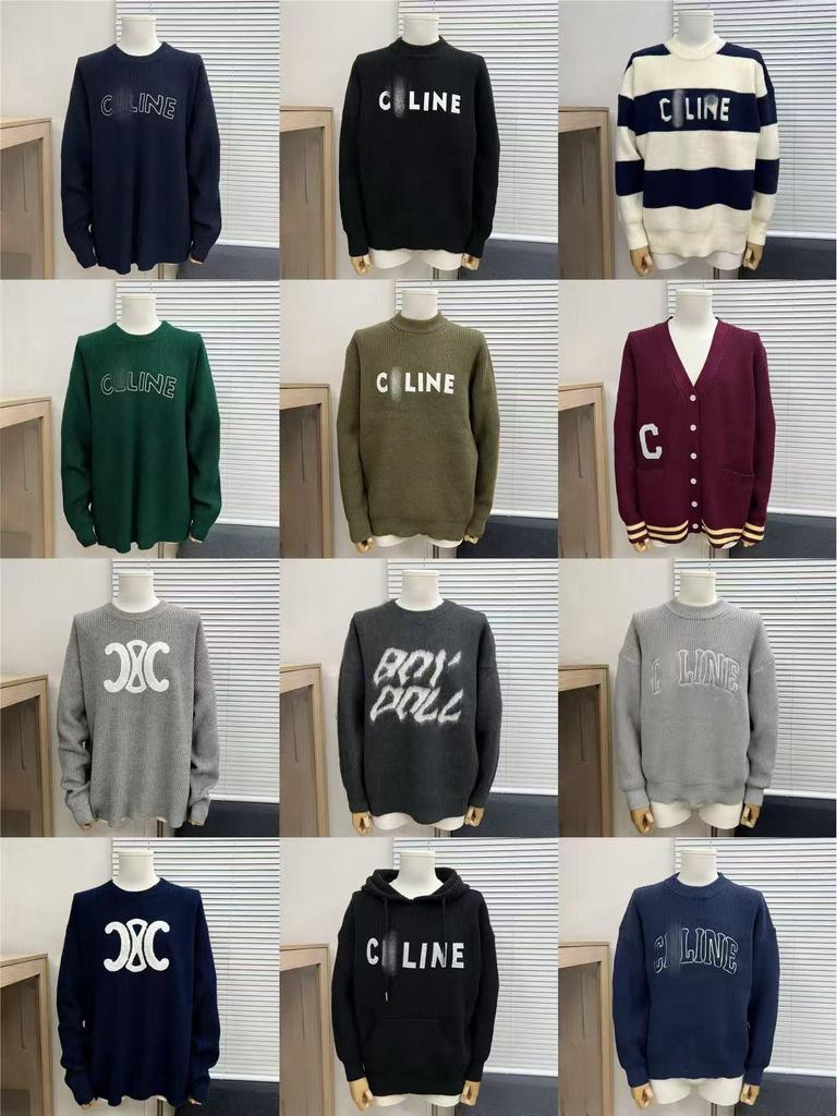 Мужской свитер CE Home 25SS Осень/Зима, жаккардовый вязаный свитер с большим логотипом