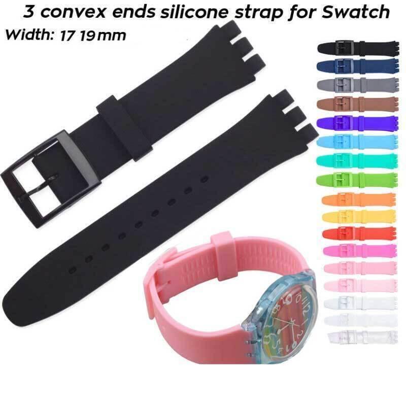 Высококачественный силиконовый ремешок для часов Swatch, доступно несколько цветов 16 мм 17 мм 19 мм 20 мм