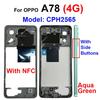 For OPPO A78 A79 A80 4G 5G Middle Housing Frame Cover Bezel with Side Button Camera Lens Frame Repalcement Repair Parts