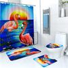 3D Print Shower Curtain Waterproof Polyester Bathroom Curtain Anti-slip Bath Mat Set Toilet Rugs Carpet Home Decor 4PCS