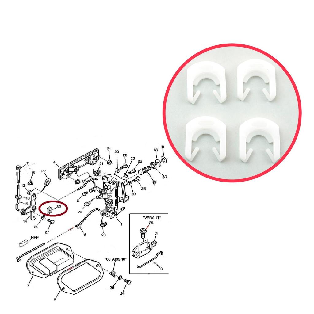 EWR5113 4 Pieces Door Lock Fixer Bracket Clamp Clips for Peugeot 106 306 405 406 Citroen AX Saxo ZX XM 915953