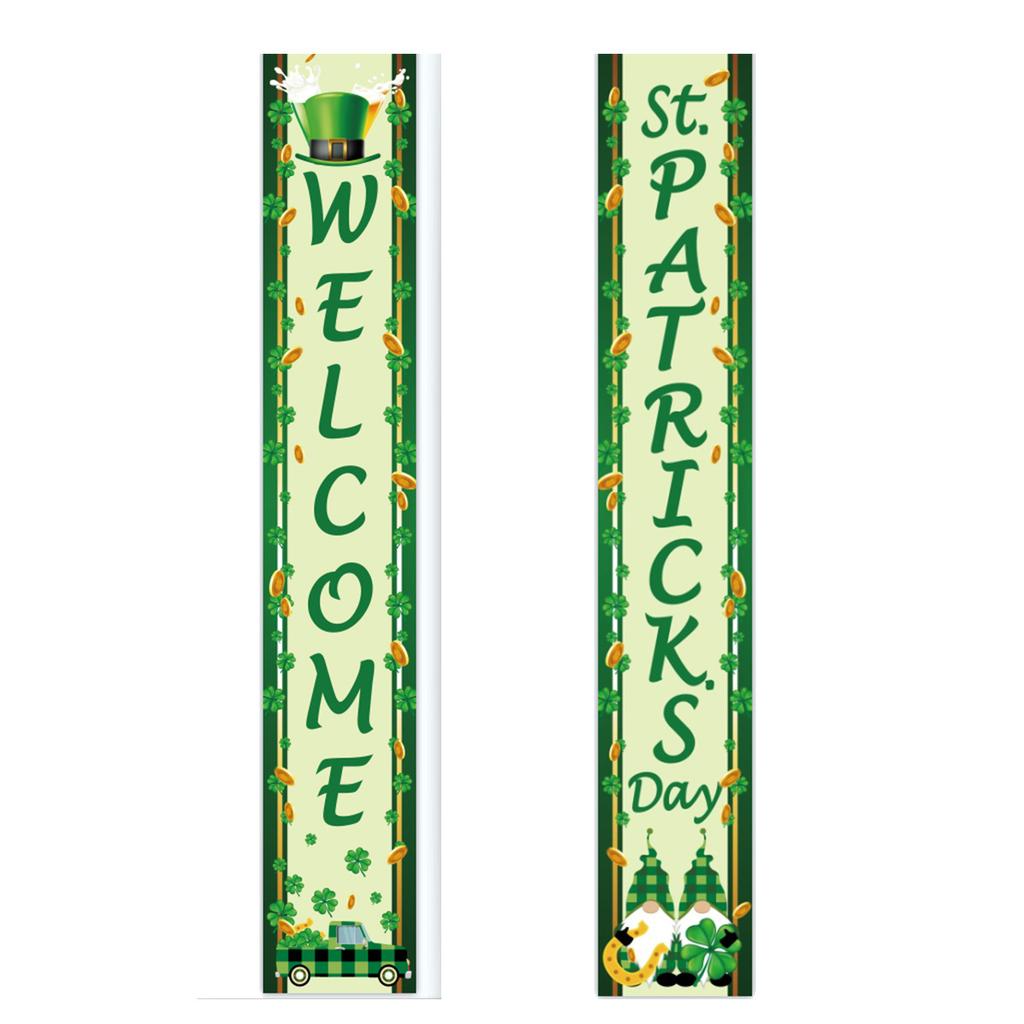 St. Patrick'S Day Family Party Door Frame Decoration Couplet Polyester Cloth Flag Poster Customization