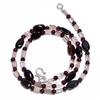 Natural Smoky Quartz Crystal Garnet Gemstone Smooth Beads Necklace 17" UB-4446 UB-4446