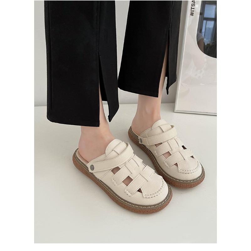 Casual Simple Baotou Thick Bottom Sandals Women's Summer White Hundred Roman Shoes