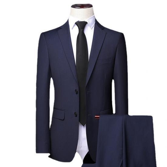 Jacket + Pants 2 Pieces Set 2024 Fashion New Men's Casual Boutique Business Dress Wedding Suit Coat Blazers Trousers