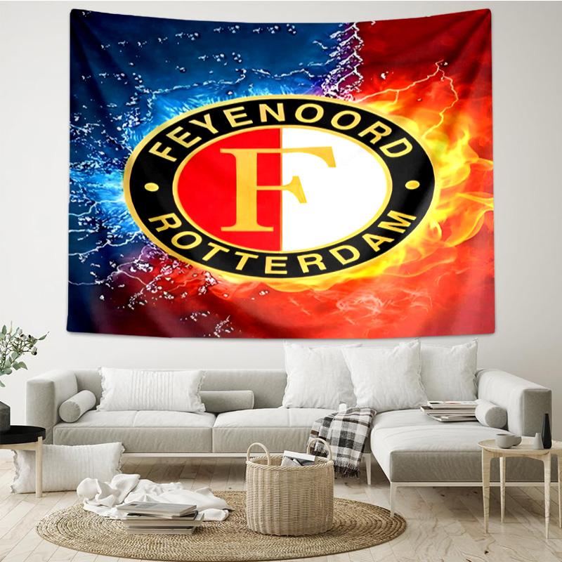 Feyenoord Rotterdam Flames And Water Tapestry Room Decoration Wall Hanging for Living Room Bedroom, dormitory, Birthday and Christmas gifts