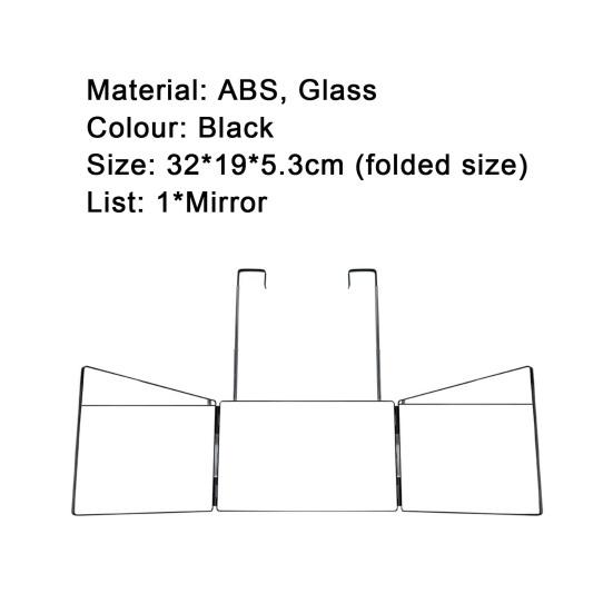 Mirror Realistic Reflection Easy To Store ABS 360-degree Tri-fold Mirror for Gift