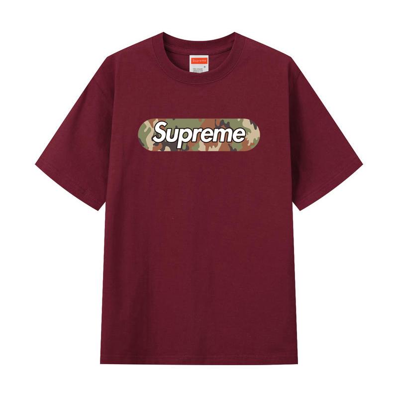 Футболка ZL14 Supreme 2025 из чистого хлопка с круглым вырезом и принтом, высококачественная парная футболка