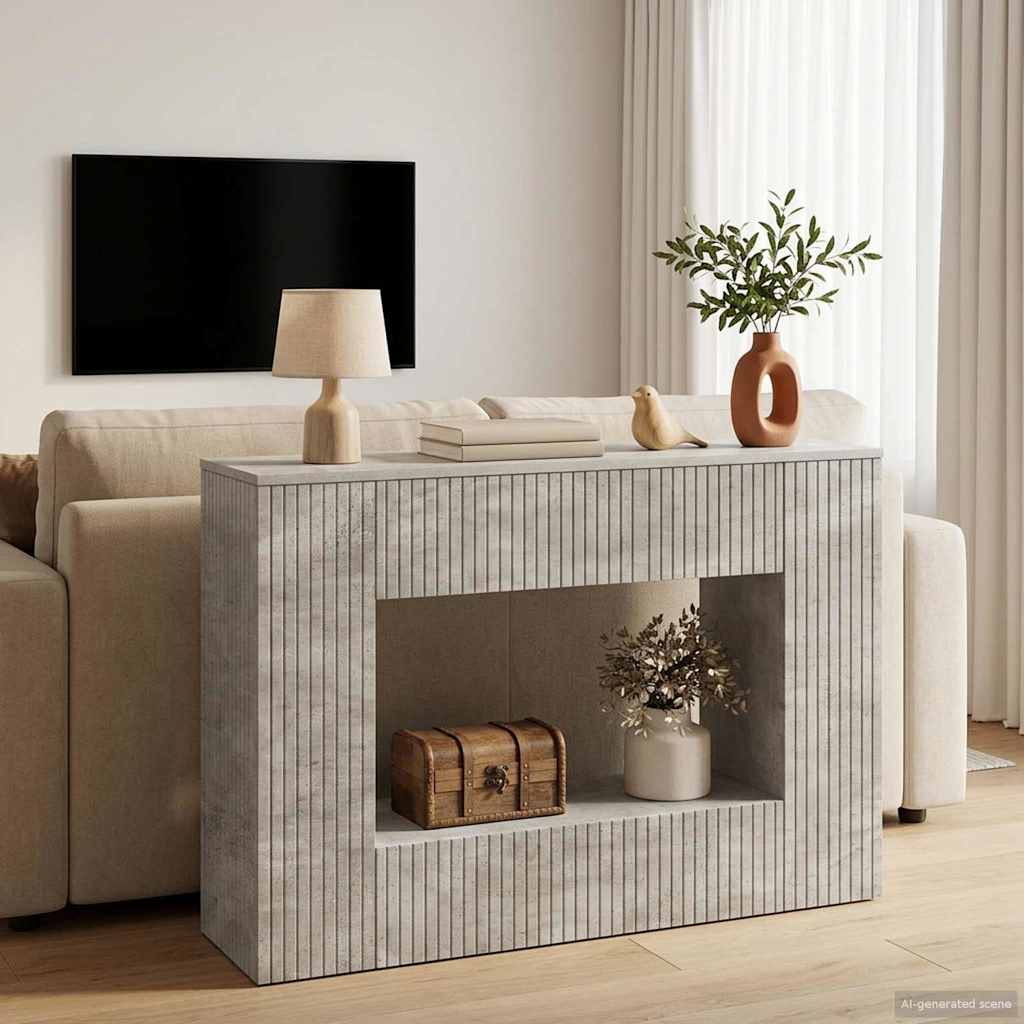 Console Table Concrete Grey 101 x 29 x 74 cm Particleboard