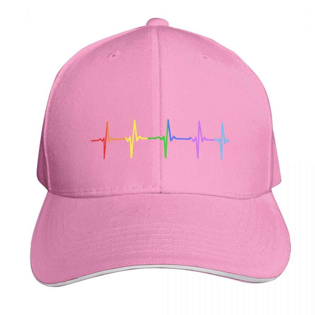 Rainbow Pulse Hearbeat LGBT Baseball Cap Trucker Hat New Hat Luxury Brand sailor cap for Unisex Unisex Womens