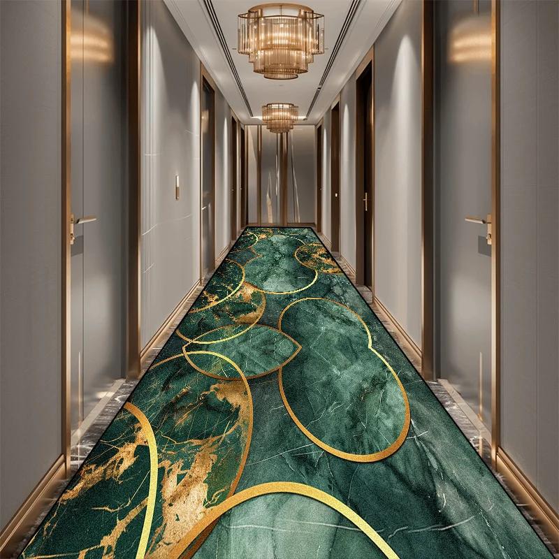 Nordic Marble Decoration Long Corridor Carpet Living Room Luxury Runner Rug Hotel Aisle Floor Mat Home Room Doorway Hallway Rugs