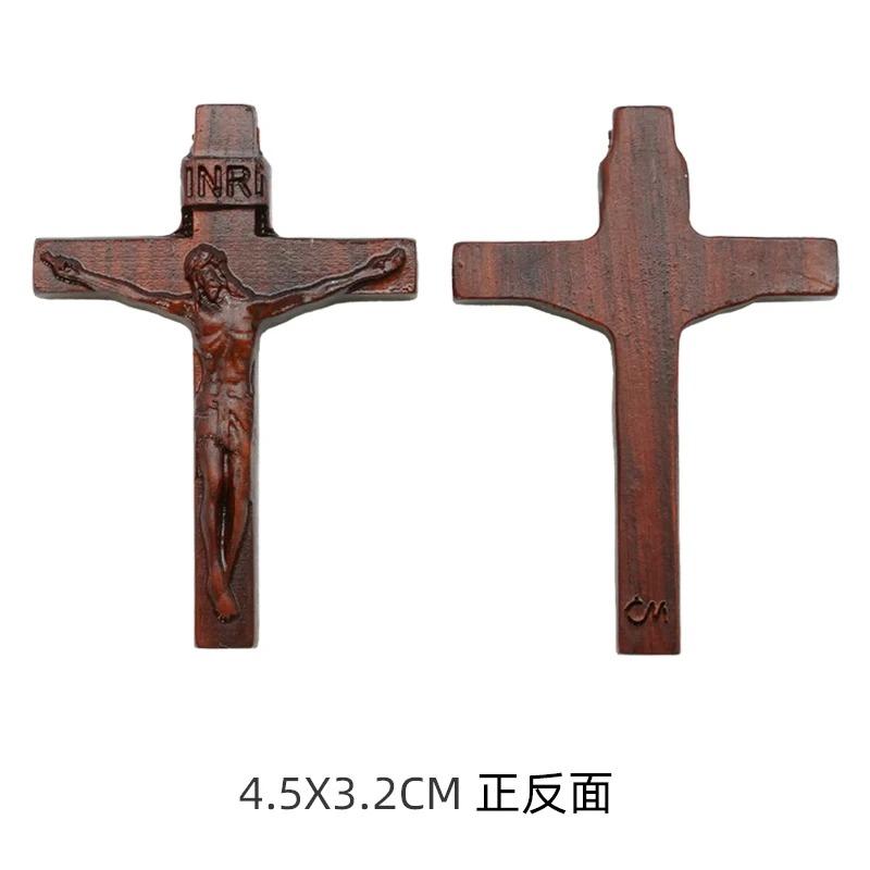 Подвески в виде креста Иезуита для ожерелья для мужчин и женщин, религиозные христианские католические амулеты, деревянные украшения
