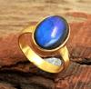 Labradorite Ring, Gold Plated Jewelry, Handmade Ring, 925 Sterling Silver, Statement Ring, Women Ring