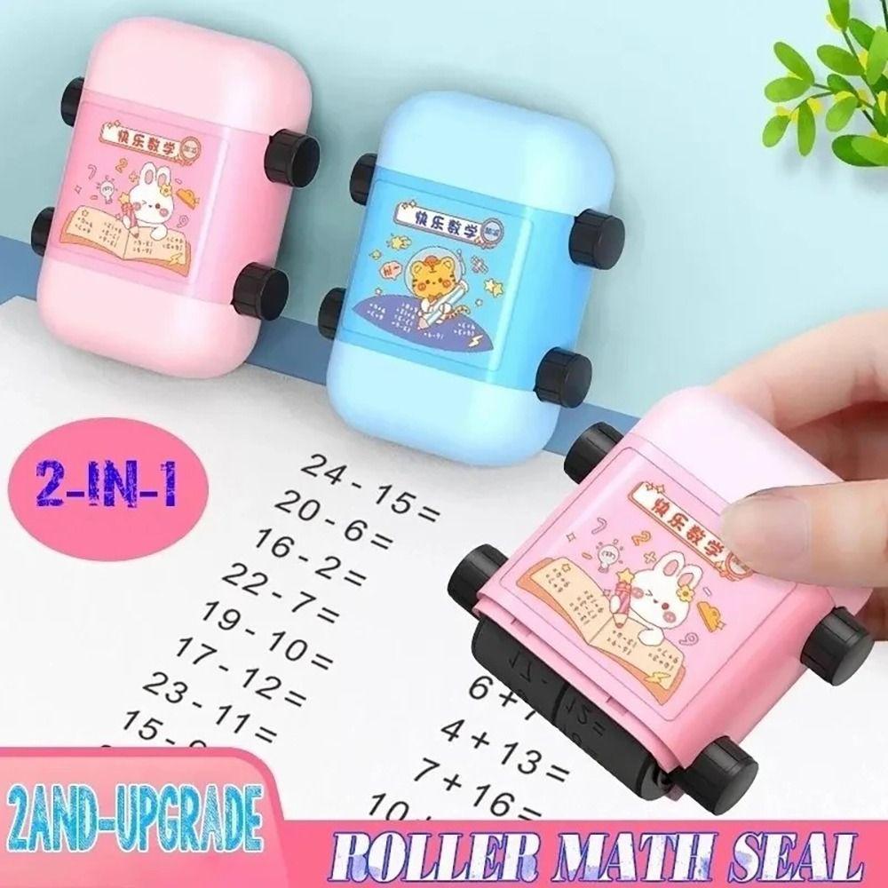 2-in-1 Math Rolling Stamp Reusable Arithmetic Practice Stamp High Quality Math Roller Stamp School
