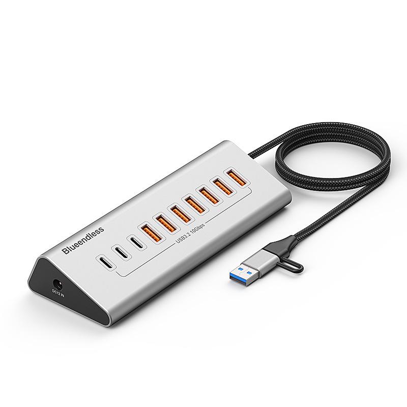 BlueShuo USB 3.2 10-Port Type-C Hub Splitter for Laptops & Desktops