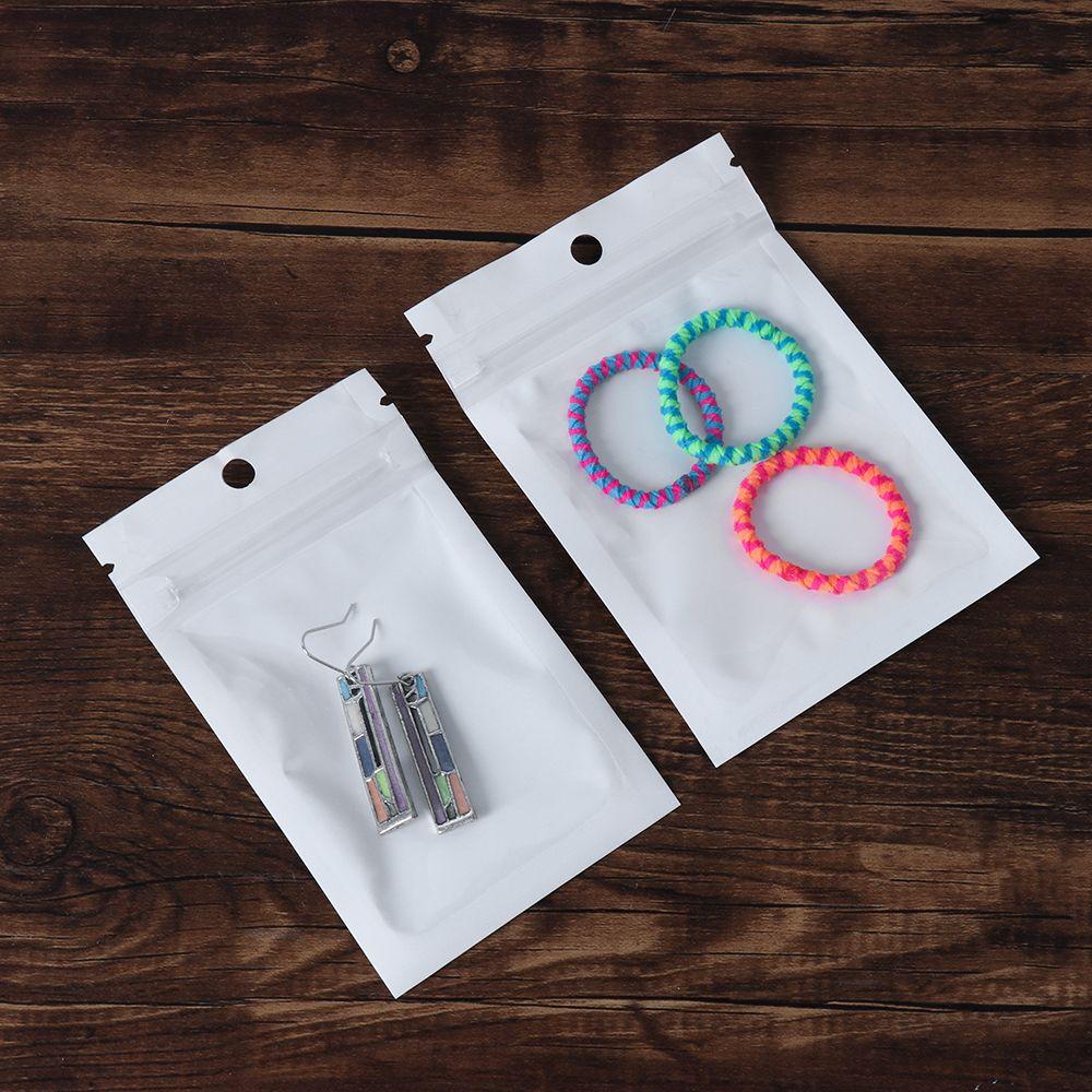 100 шт. Розничная самоклеящаяся упаковка с застежкой-молнией и отверстием для подвешивания, упаковочный мешок для хранения