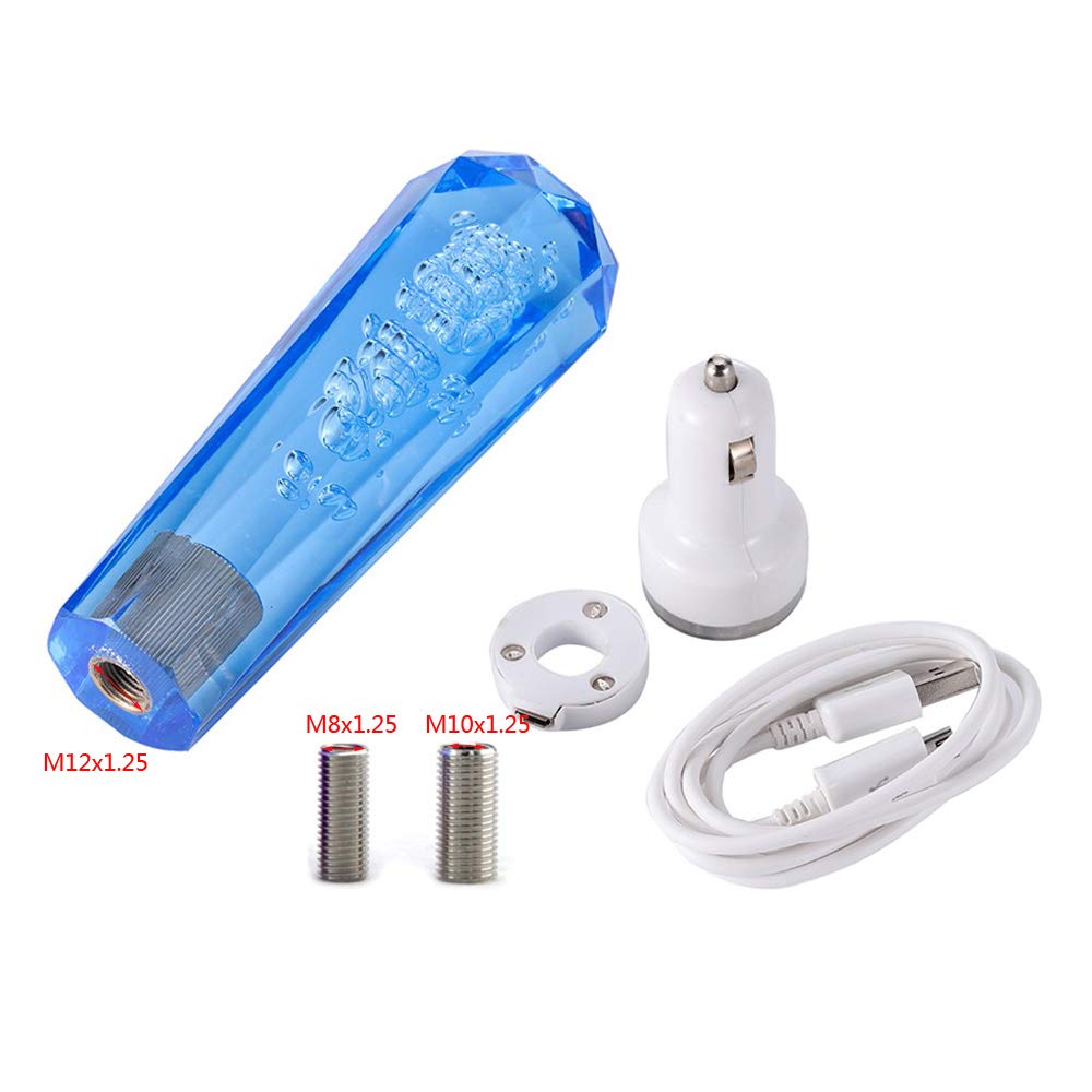 HANSWD Универсальный хрустальный набалдашник рычага переключения передач, пена в комплекте, восьмиугольный, пузырьковый, для автомобилей с автоматической/механической коробкой передач, 3