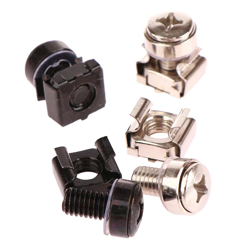 10 шт. M6 X 16 мм гайки-клетки для монтажа в стойку, винты и шайбы для серверного шкафа для монтажа в стойку, полок для серверов для монтажа в стойку, маршрутизаторов