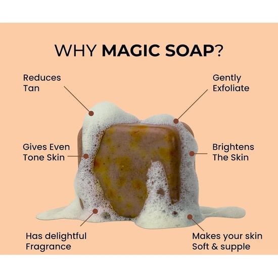 Мыло Ghar Сандаловое дерево и Шафран Волшебное мыло для ванны (Упаковка 100 г, 2 шт.) | Без парабенов | Сандал | Мыло для осветления кожи для мужчин и женщин