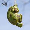Swing Frog Figurine Hanging Resin Animal Statue Sculpture Pendant Indoor Outdoor Patio Yard Garden Decoration Ornament Christmas Gift