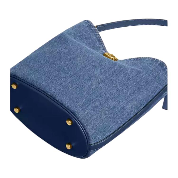 Coach Willow 27 Soft Logo Denim Bucket Bag Women bags Dark-Blue CAT44-B4RHO