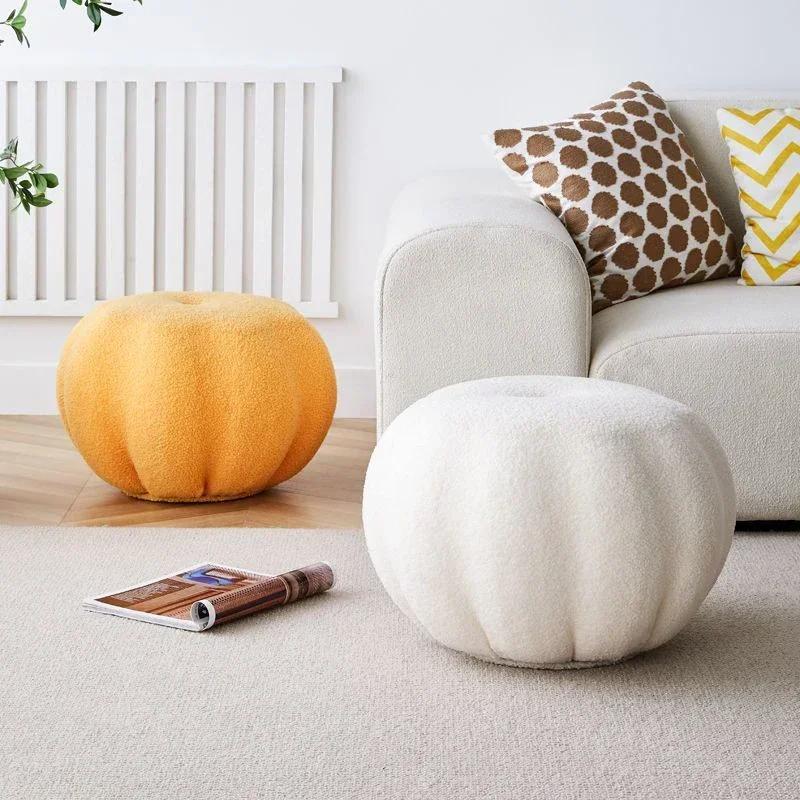 Диван-табурет Nordic Pumpkin, пуф, подставка для ног, журнальный столик, приставной круглый табурет, табурет для пеленания обуви, гостиная