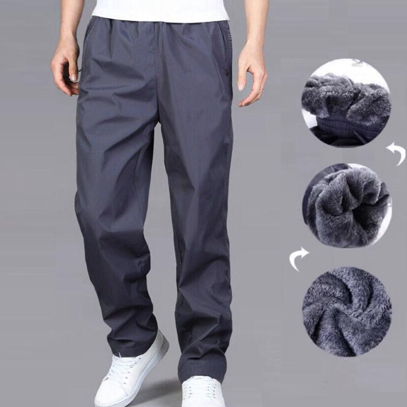 Мужские осенне-зимние однотонные брюки больших размеров, утолщенные, свободные, теплые, удобные, для занятий спортом на открытом воздухе